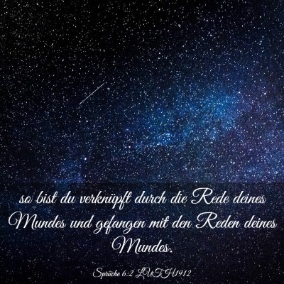 Picture 03 - Sprüche 6:2 LUTH1912 - so bist du verknüpft durch die Rede deines - Bible Verse Picture