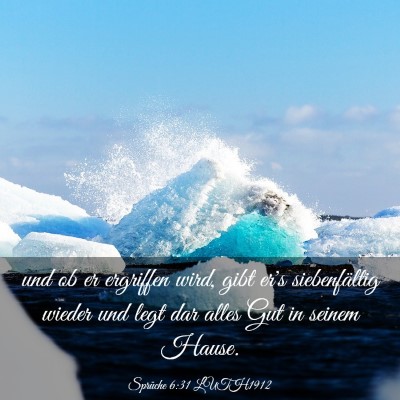 Picture 03 - Sprüche 6:31 LUTH1912 - und ob er ergriffen wird, gibt er's siebenfältig - Bible Verse Picture