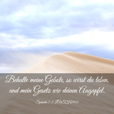 Picture 03 - Sprüche 7:2 LUTH1912 - Behalte meine Gebote, so wirst du leben, und mein - Bible Verse Picture