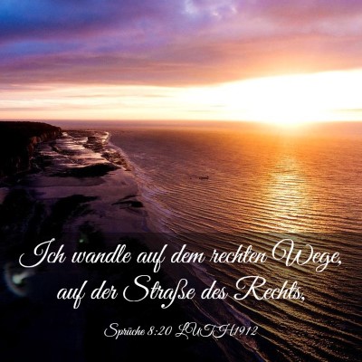 Picture 03 - Sprüche 8:20 LUTH1912 - Ich wandle auf dem rechten Wege, auf der Straße - Bible Verse Picture