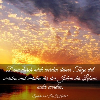 Picture 03 - Sprüche 9:11 LUTH1912 - Denn durch mich werden deiner Tage viel werden - Bible Verse Picture
