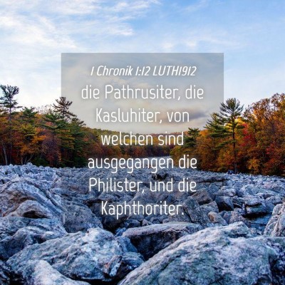 Picture 04 - 1 Chronik 1:12 LUTH1912 - die Pathrusiter, die Kasluhiter, von welchen sind - Bible Verse Picture