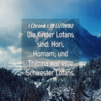 Picture 04 - 1 Chronik 1:39 LUTH1912 - Die Kinder Lotans sind: Hori, Homam; und Thimna - Bible Verse Picture