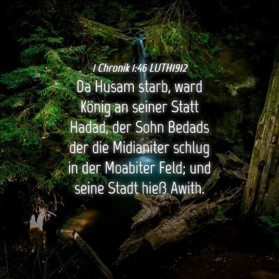 Picture 04 - 1 Chronik 1:46 LUTH1912 - Da Husam starb, ward König an seiner Statt - Bible Verse Picture