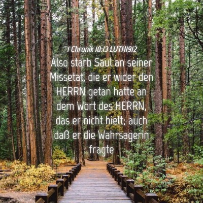 Picture 04 - 1 Chronik 10:13 LUTH1912 - Also starb Saul an seiner Missetat, die er wider - Bible Verse Picture