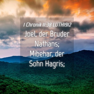 Picture 04 - 1 Chronik 11:38 LUTH1912 - Joel, der Bruder Nathans; Mibehar, der Sohn - Bible Verse Picture
