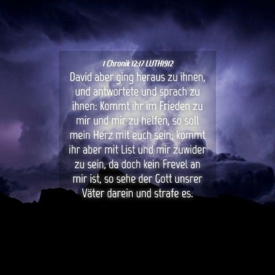 Picture 04 - 1 Chronik 12:17 LUTH1912 - David aber ging heraus zu ihnen, und antwortete - Bible Verse Picture