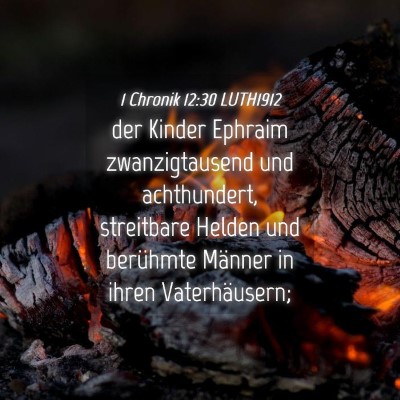 Picture 04 - 1 Chronik 12:30 LUTH1912 - der Kinder Ephraim zwanzigtausend und - Bible Verse Picture