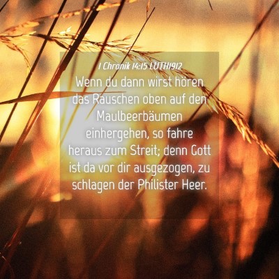 Picture 04 - 1 Chronik 14:15 LUTH1912 - Wenn du dann wirst hören das Rauschen oben auf - Bible Verse Picture