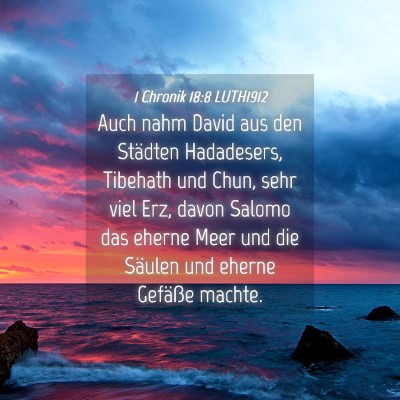 Picture 04 - 1 Chronik 18:8 LUTH1912 - Auch nahm David aus den Städten Hadadesers, - Bible Verse Picture