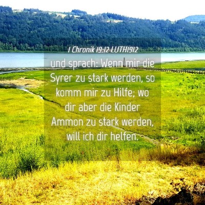 Picture 04 - 1 Chronik 19:12 LUTH1912 - und sprach: Wenn mir die Syrer zu stark werden, - Bible Verse Picture