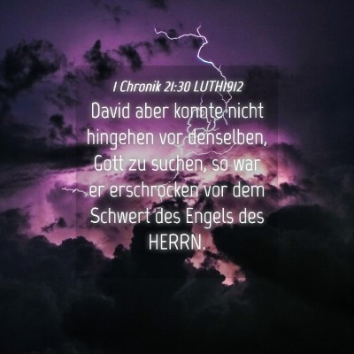 Picture 04 - 1 Chronik 21:30 LUTH1912 - David aber konnte nicht hingehen vor denselben, - Bible Verse Picture