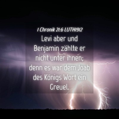 Picture 04 - 1 Chronik 21:6 LUTH1912 - Levi aber und Benjamin zählte er nicht unter - Bible Verse Picture