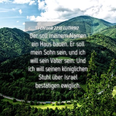 Picture 04 - 1 Chronik 22:10 LUTH1912 - Der soll meinem Namen ein Haus bauen. Er soll - Bible Verse Picture