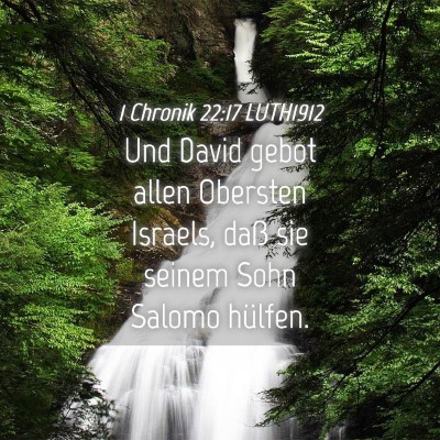 Picture 04 - 1 Chronik 22:17 LUTH1912 - Und David gebot allen Obersten Israels, daß sie - Bible Verse Picture