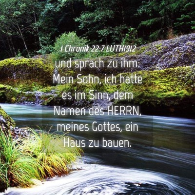 Picture 04 - 1 Chronik 22:7 LUTH1912 - und sprach zu ihm: Mein Sohn, ich hatte es im - Bible Verse Picture