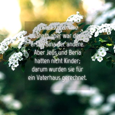 Picture 04 - 1 Chronik 23:11 LUTH1912 - Jahath aber war der erste, Sina der andere. Aber - Bible Verse Picture