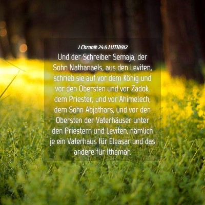 Picture 04 - 1 Chronik 24:6 LUTH1912 - Und der Schreiber Semaja, der Sohn Nathanaels, - Bible Verse Picture