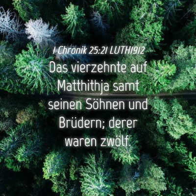 Picture 04 - 1 Chronik 25:21 LUTH1912 - Das vierzehnte auf Matthithja samt seinen Söhnen - Bible Verse Picture