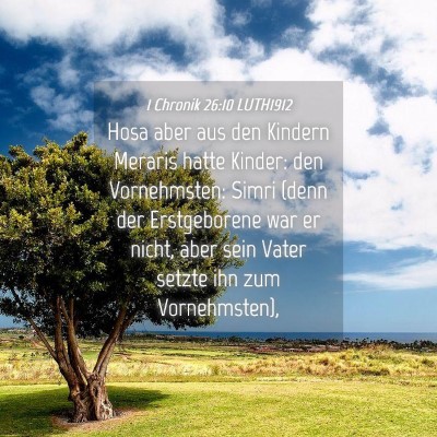 Picture 04 - 1 Chronik 26:10 LUTH1912 - Hosa aber aus den Kindern Meraris hatte Kinder: - Bible Verse Picture