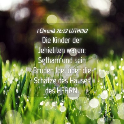 Picture 04 - 1 Chronik 26:22 LUTH1912 - Die Kinder der Jehieliten waren: Setham und sein - Bible Verse Picture