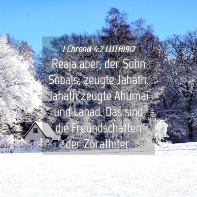 Picture 04 - 1 Chronik 4:2 LUTH1912 - Reaja aber, der Sohn Sobals, zeugte Jahath. - Bible Verse Picture