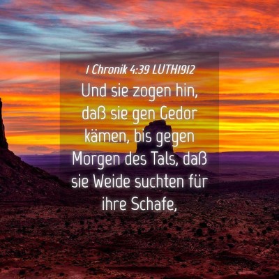 Picture 04 - 1 Chronik 4:39 LUTH1912 - Und sie zogen hin, daß sie gen Gedor kämen, bis - Bible Verse Picture