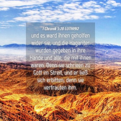 Picture 04 - 1 Chronik 5:20 LUTH1912 - und es ward ihnen geholfen wider sie, und die - Bible Verse Picture