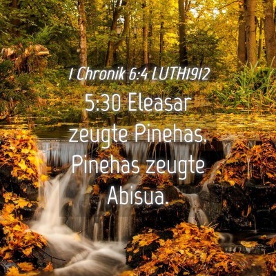 Picture 04 - 1 Chronik 6:4 LUTH1912 - 5:30 Eleasar zeugte Pinehas. Pinehas zeugte - Bible Verse Picture