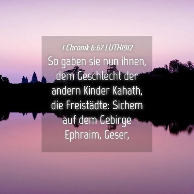 Picture 04 - 1 Chronik 6:67 LUTH1912 - So gaben sie nun ihnen, dem Geschlecht der andern - Bible Verse Picture
