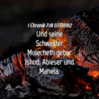 Picture 04 - 1 Chronik 7:18 LUTH1912 - Und seine Schwester Molecheth gebar Ishod, - Bible Verse Picture