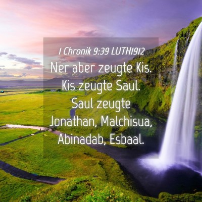 Picture 04 - 1 Chronik 9:39 LUTH1912 - Ner aber zeugte Kis. Kis zeugte Saul. Saul zeugte - Bible Verse Picture