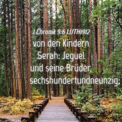 Picture 04 - 1 Chronik 9:6 LUTH1912 - von den Kindern Serah: Jeguel und seine Brüder, - Bible Verse Picture