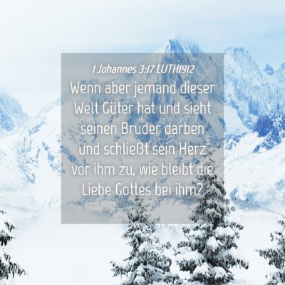 Picture 04 - 1 Johannes 3:17 LUTH1912 - Wenn aber jemand dieser Welt Güter hat und sieht - Bible Verse Picture