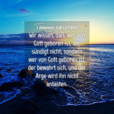 Picture 04 - 1 Johannes 5:18 LUTH1912 - Wir wissen, daß, wer von Gott geboren ist, der - Bible Verse Picture
