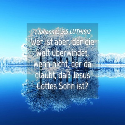 Picture 04 - 1 Johannes 5:5 LUTH1912 - Wer ist aber, der die Welt überwindet, wenn - Bible Verse Picture