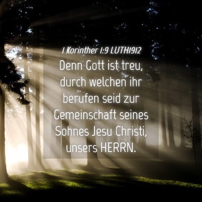 Picture 04 - 1 Korinther 1:9 LUTH1912 - Denn Gott ist treu, durch welchen ihr berufen - Bible Verse Picture
