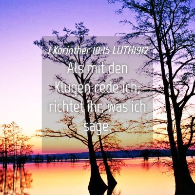 Picture 04 - 1 Korinther 10:15 LUTH1912 - Als mit den Klugen rede ich; richtet ihr, was ich - Bible Verse Picture