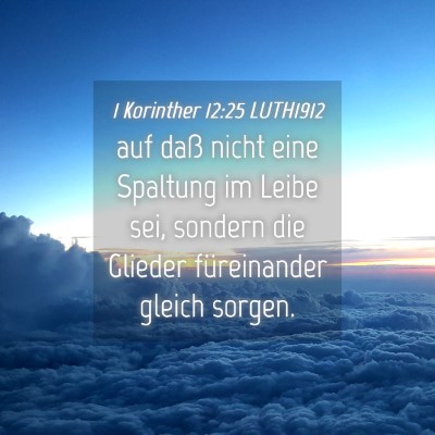 Picture 04 - 1 Korinther 12:25 LUTH1912 - auf daß nicht eine Spaltung im Leibe sei, - Bible Verse Picture