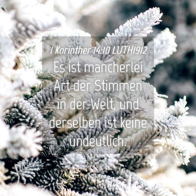 Picture 04 - 1 Korinther 14:10 LUTH1912 - Es ist mancherlei Art der Stimmen in der Welt, - Bible Verse Picture