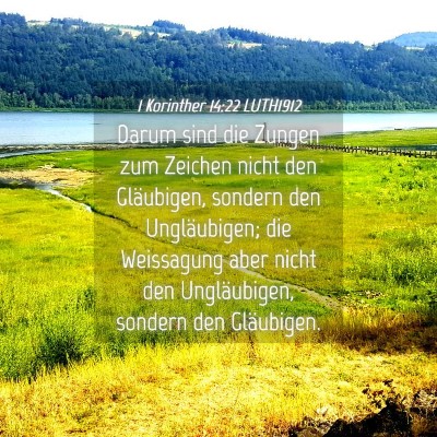 Picture 04 - 1 Korinther 14:22 LUTH1912 - Darum sind die Zungen zum Zeichen nicht den - Bible Verse Picture