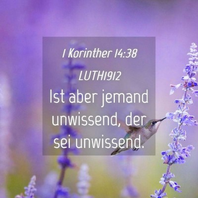 Picture 04 - 1 Korinther 14:38 LUTH1912 - Ist aber jemand unwissend, der sei - Bible Verse Picture