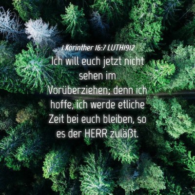 Picture 04 - 1 Korinther 16:7 LUTH1912 - Ich will euch jetzt nicht sehen im - Bible Verse Picture