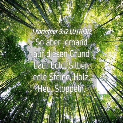 Picture 04 - 1 Korinther 3:12 LUTH1912 - So aber jemand auf diesen Grund baut Gold, - Bible Verse Picture