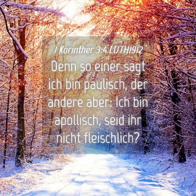 Picture 04 - 1 Korinther 3:4 LUTH1912 - Denn so einer sagt ich bin paulisch, der andere - Bible Verse Picture