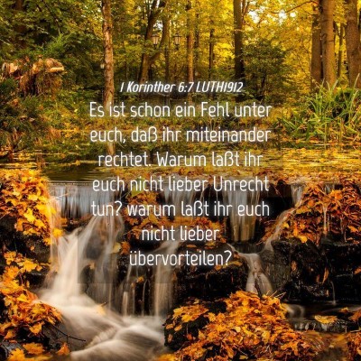 Picture 04 - 1 Korinther 6:7 LUTH1912 - Es ist schon ein Fehl unter euch, daß ihr - Bible Verse Picture