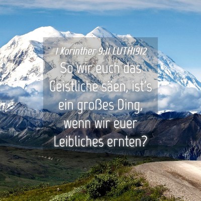 Picture 04 - 1 Korinther 9:11 LUTH1912 - So wir euch das Geistliche säen, ist's ein - Bible Verse Picture