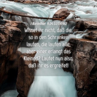 Picture 04 - 1 Korinther 9:24 LUTH1912 - Wisset ihr nicht, daß die, so in den Schranken - Bible Verse Picture