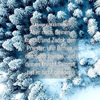 Picture 04 - 1 Könige 1:26 LUTH1912 - Aber mich, deinen Knecht, und Zadok, den - Bible Verse Picture