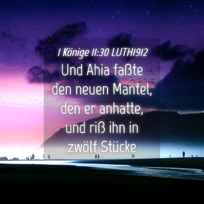 Picture 04 - 1 Könige 11:30 LUTH1912 - Und Ahia faßte den neuen Mantel, den er anhatte, - Bible Verse Picture